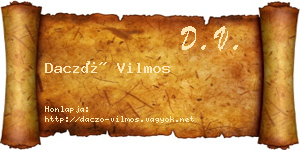 Daczó Vilmos névjegykártya